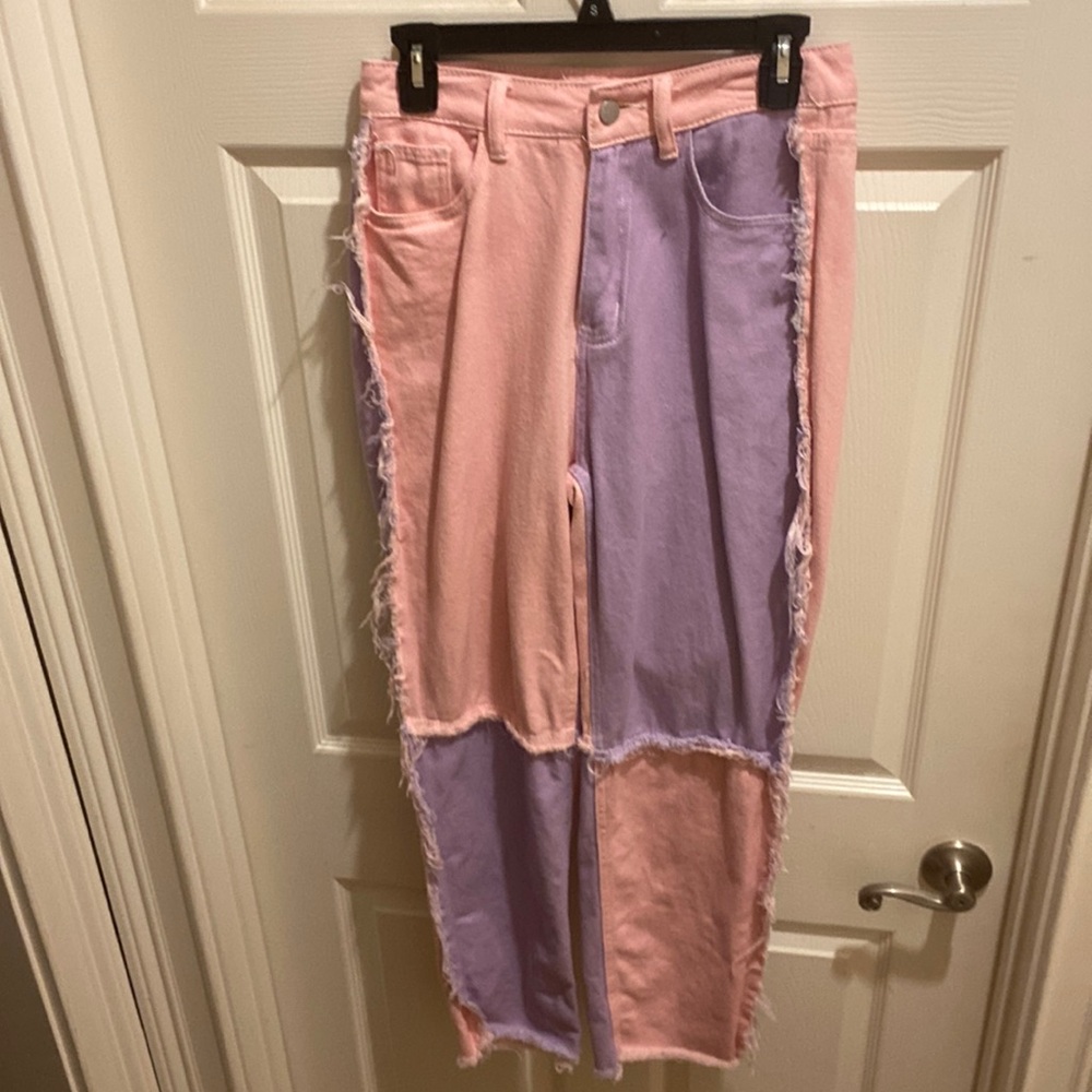 Purple and Pink trendy jeans